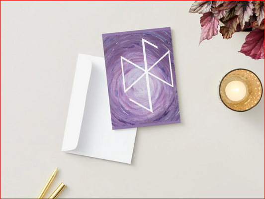 Greeting Card: Bind Rune “Spiritual Growth” Blank note with white envelope